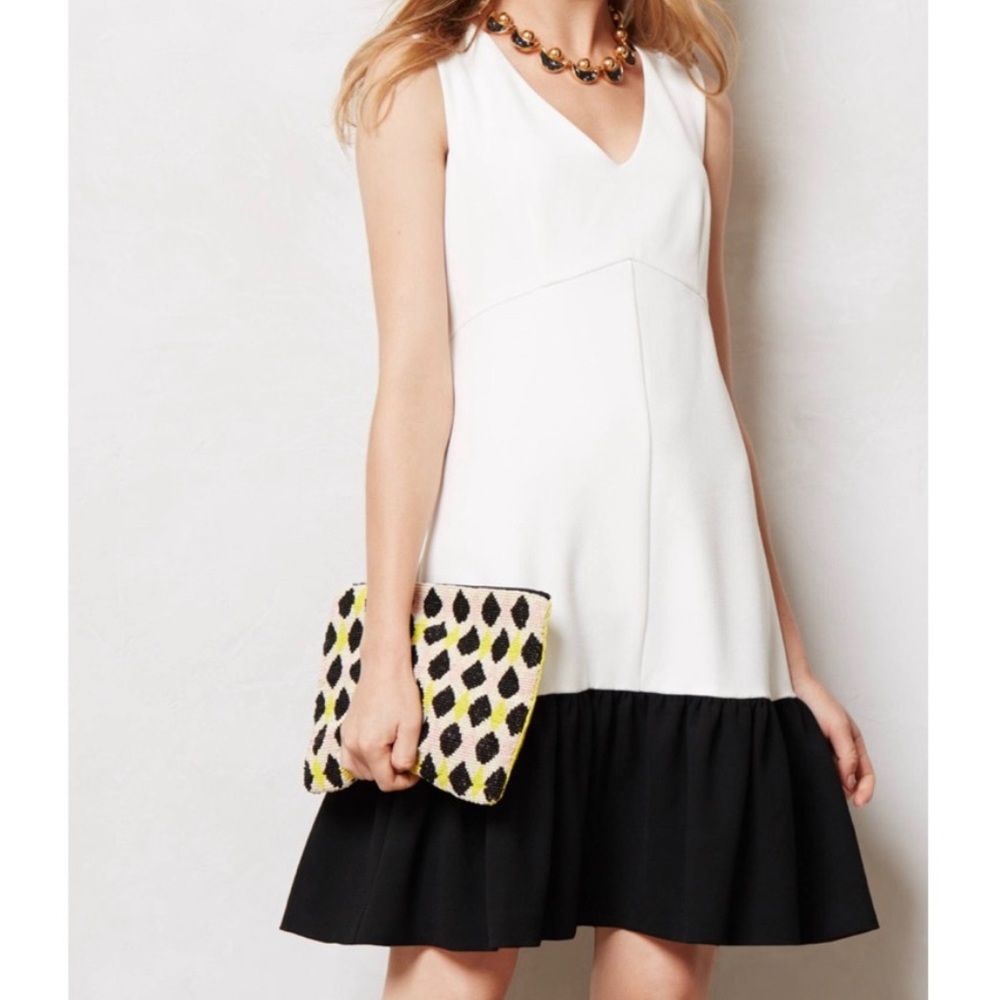 NWT Anthropologie Leifsdottir Dropwaist Trumpet Hem Dress - 8